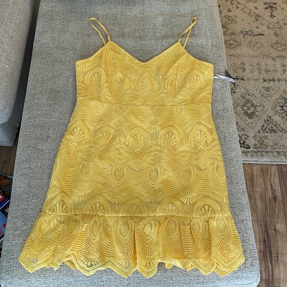 Lulus Tops - NWT Lulus yellow lace tank top